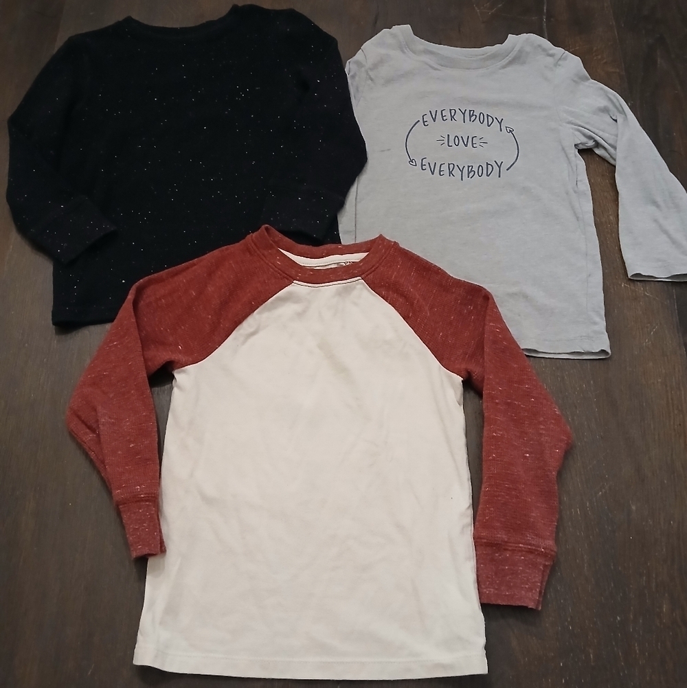 Target Henley Long Sleeved Shirt Bundle Set Of 3 Kids SIZE:4T Cat & Jack